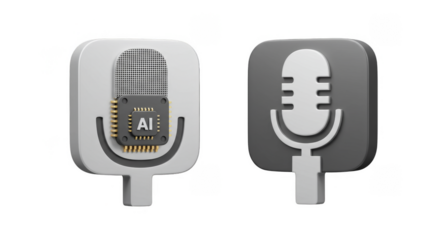 Isolated 3d Microphone Technology Audio Sound Voice Podcast AI