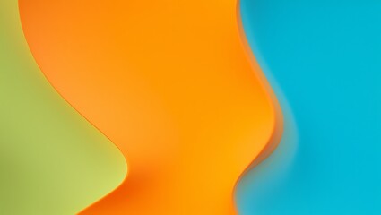 Abstract Wavy Background Vibrant Orange, Green, and Blue Color Gradient Design
