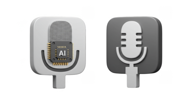 Isolated 3d Microphone Technology Audio Sound Voice Podcast AI