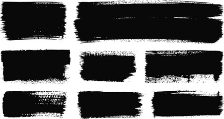 Abstract Grunge Brush Strokes Vector Collection: Distressed Texture Elements for Graphic Design