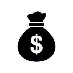 Black money bag with dollar symbol dollar sign finance