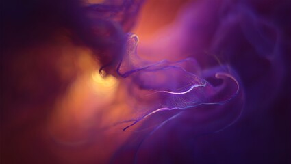 Abstract Purple and Orange Swirling Fabric Texture: Dreamlike, Ethereal, and Moody Background Image