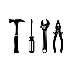 Hammer screwdriver adjustable wrench pliers tools