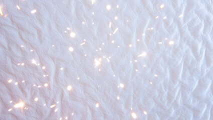 Soft White Fabric with Sparkling Lights: Elegant, Dreamy, Festive Background Texture