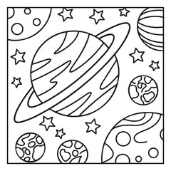 Space Coloring Pages for Kids – Bold and Easy Outer Space Fun with Rockets, Planets, Astronauts, and Aliens – Printable Activity Sheets