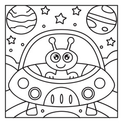 Space Coloring Pages for Kids – Bold and Easy Outer Space Fun with Rockets, Planets, Astronauts, and Aliens – Printable Activity Sheets