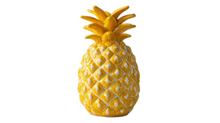 Ceramic pineapple tabletop decor background isolated on a Transparent background, PNG file.