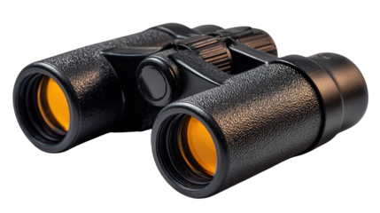 Compact binoculars for wildlife spotting background isolated on a Transparent background, PNG file.
