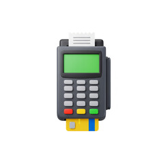 Illustration Payment Terminal Credit Card Machine Isolated Background