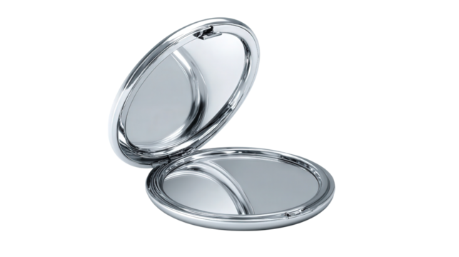 Compact mirror background isolated on a Transparent background, PNG file.