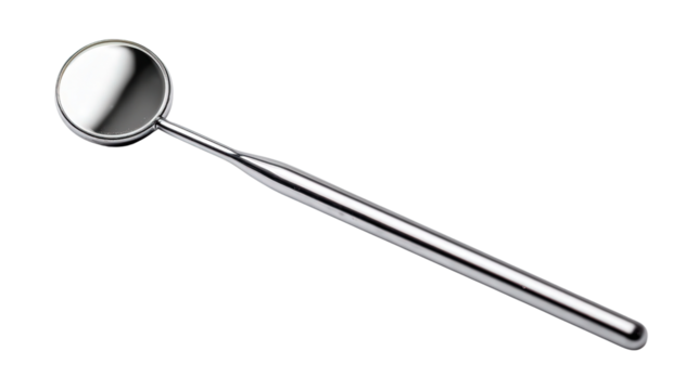 Dental mirror tool background isolated on a Transparent background, PNG file.