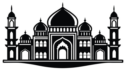 Taj Mahal Silhouette – Mughal Heritage Illustration


