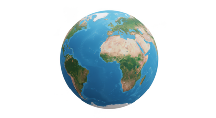 Isolated 3D Globe World Earth Planet Geographical Geographic Illustration