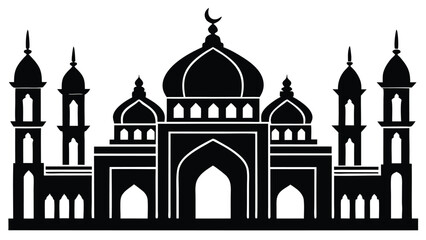 Taj Mahal Silhouette – Mughal Heritage Illustration

