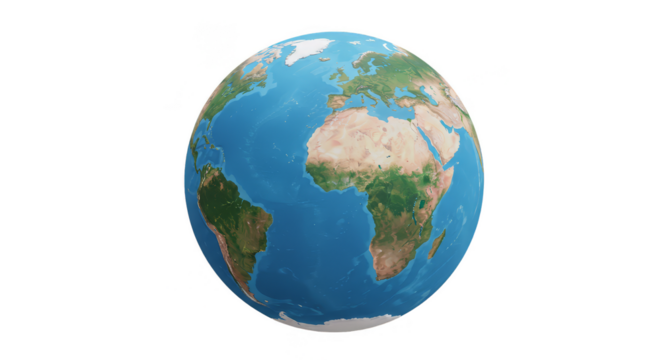 Isolated 3D Globe World Earth Planet Geographical Geographic Illustration - Powered by Adobe