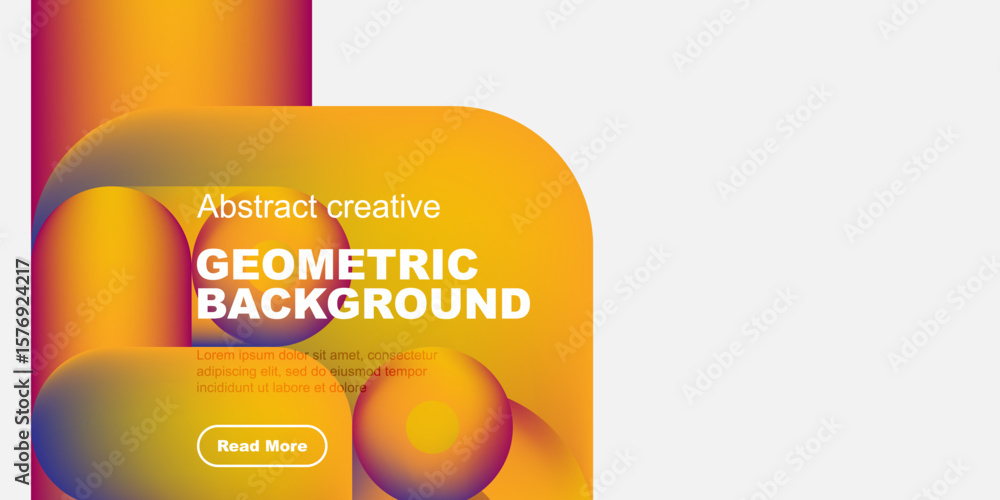 Poster abstract geometric background. vibrant colors blend, creating modern design. text overlay with call 