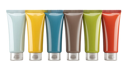 Empty toothpaste tubes background isolated on a Transparent background, PNG file.