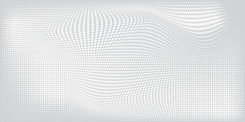 Abstract Modern Wavy Dotted Pattern of White and Gray Tones
