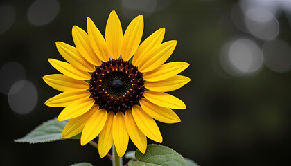 Fototapeta premium Bright Sunflower on Soft Gray Background