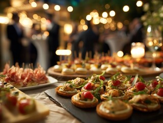 Appetizer spread at an outdoor party