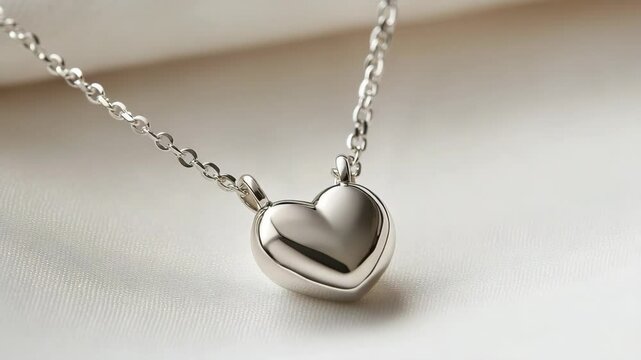 Elegant silver heart pendant necklace minimalist jewelry accessory for women