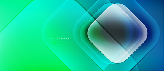 Abstract geometric design. Gradient colors blend, creating layered shapes. Modern aesthetic, suitable for digital backgrounds.