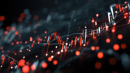 Abstract representation of financial market dynamics, balancing stock trends and technological shifts.