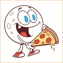Hand drawn pizza cartoon illustration