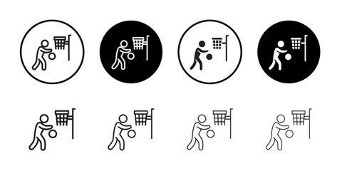 Basketball icon simple outline vector sign
