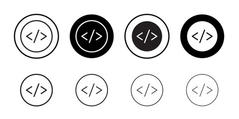 Coding icon simple outline vector sign
