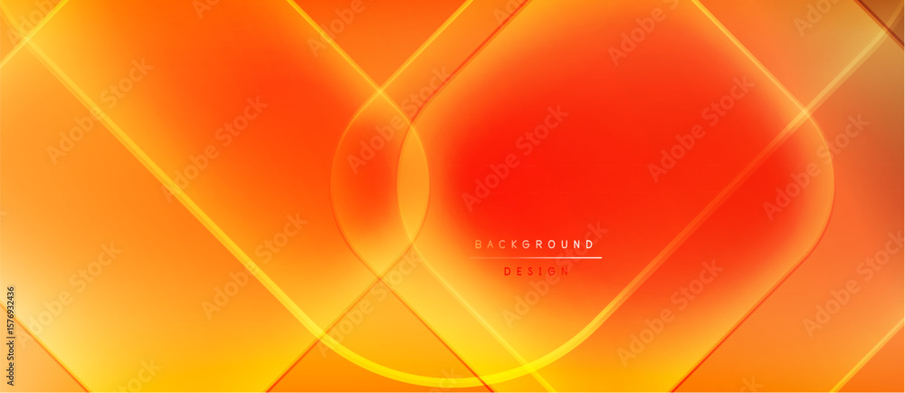 Poster bright orange abstract background. lines intersect curves creating dynamic visual effect. modern des