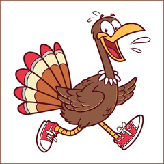 Isolated turkey sticker on white background