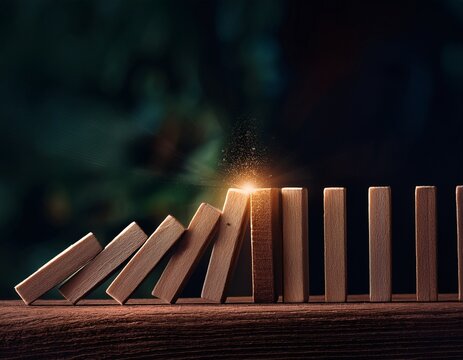 Domino Effect with Glowing Key Piece - Chain Reaction & Solution Concept