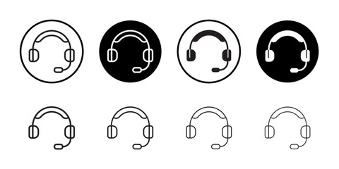 Headset icon simple outline vector sign