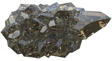 Isolated Mineral Pyrite Crystal Gold Metallic Stone Shiny Background