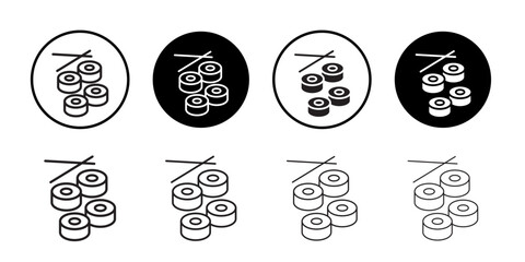 Maki sushi roll icon simple outline vector sign © Krupal