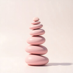 Fototapeta premium zen stones on white background