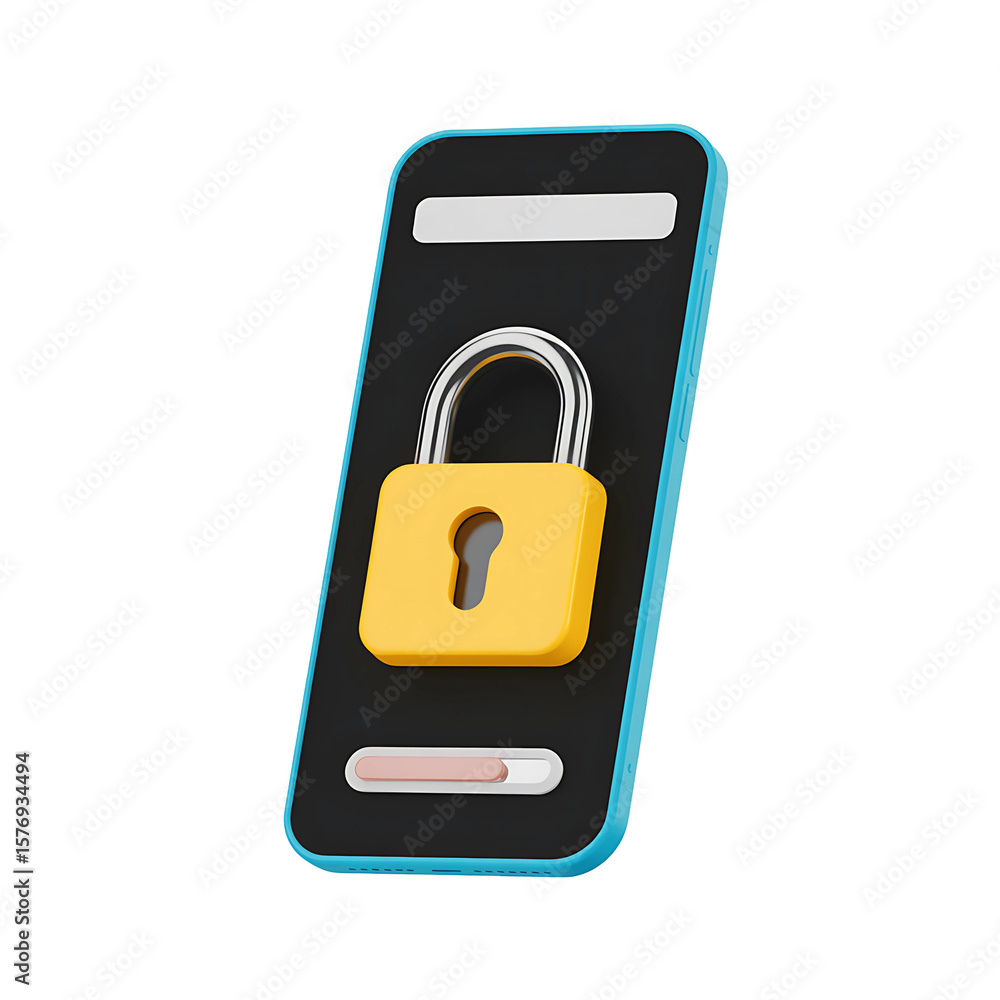 Poster a secure mobile experience is illustrated with a yellow padlock on a smartphone, suggesting data pro