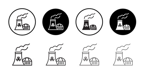 Nuclear power plant icon simple outline vector sign