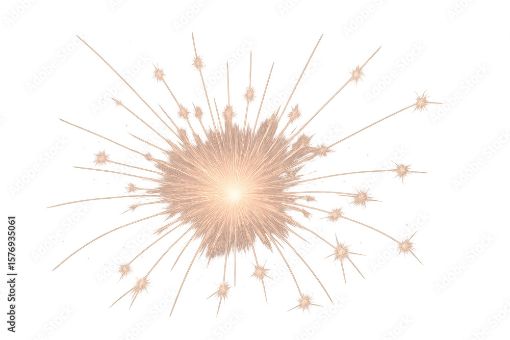 Poster festive firework exploding, creating a bright light effect on a transparent background, perfect for 