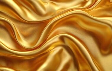 Fototapeta premium Silk satin fabric. Golden color. Texture, background