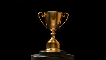 A gleaming gold trophy on display, representing achievement and excellence.