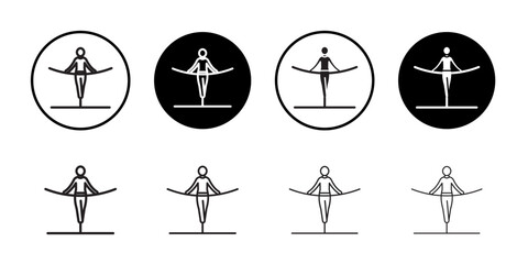 Tightrope walker icon simple outline vector sign