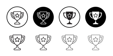 Trophy cup with star icon simple outline vector sign