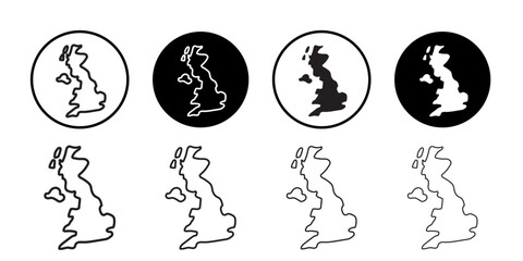 United Kingdom map icon simple outline vector sign