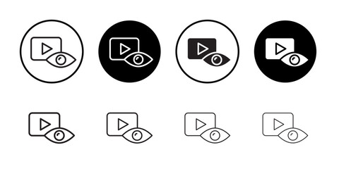 video Views icon simple outline vector sign