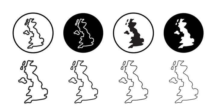 United Kingdom map icon simple outline vector sign