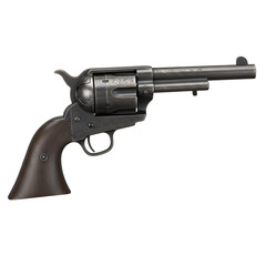 Isolated Vintage Revolver Firearm Weapon on Transparent Background