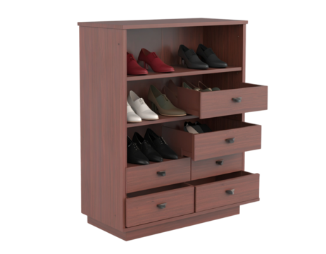 Rotating shoe cabinet, modern twist, transparent background