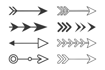 Modern Arrow Icon Set – Minimal Black and White Vector Arrows Collection

